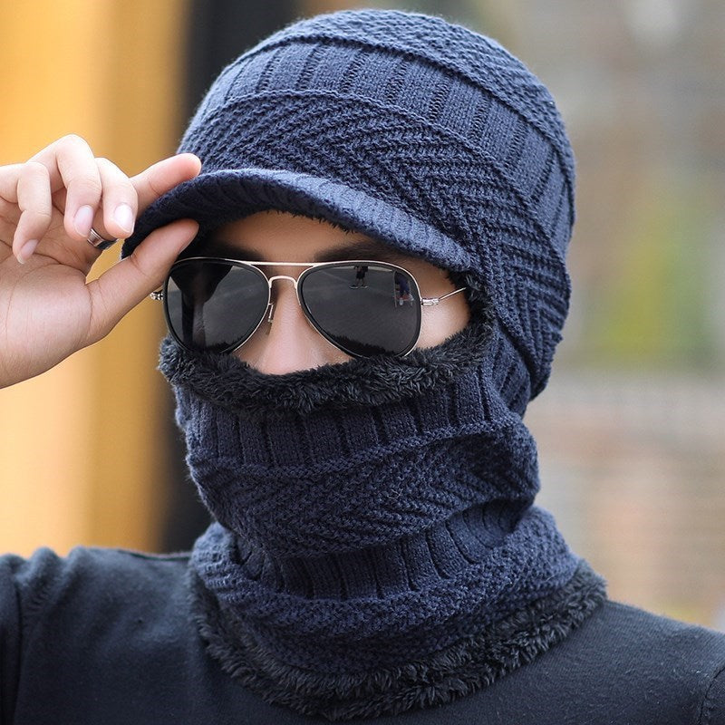 Men's outdoor warm and cold face protection snow cap
