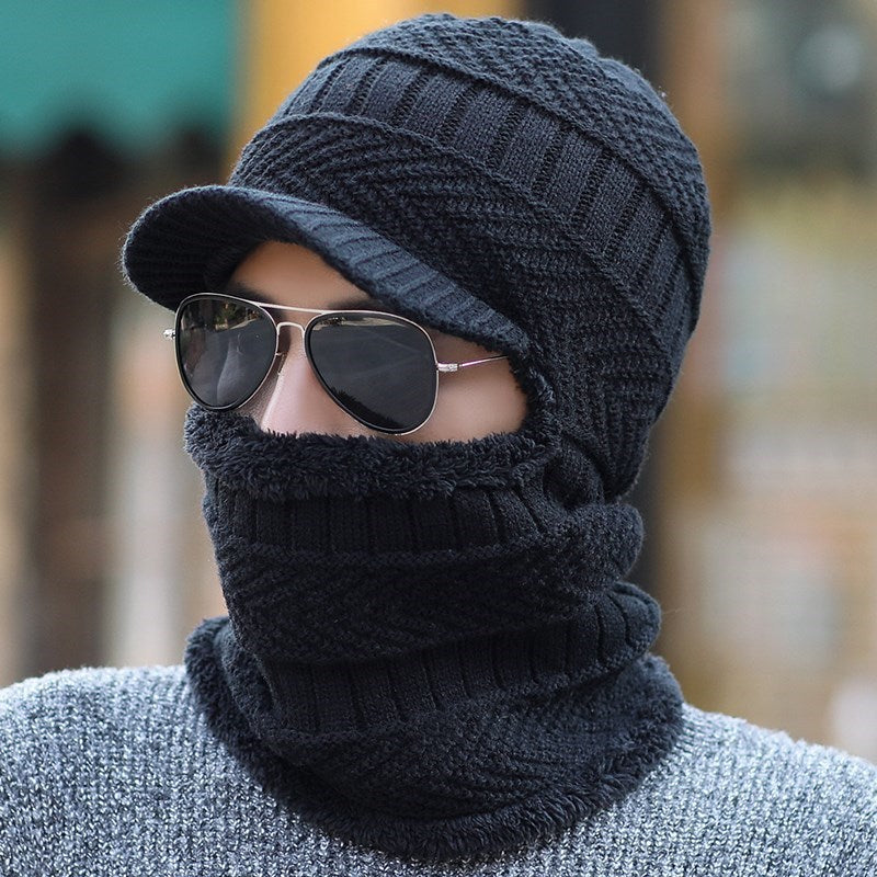 Men's outdoor warm and cold face protection snow cap