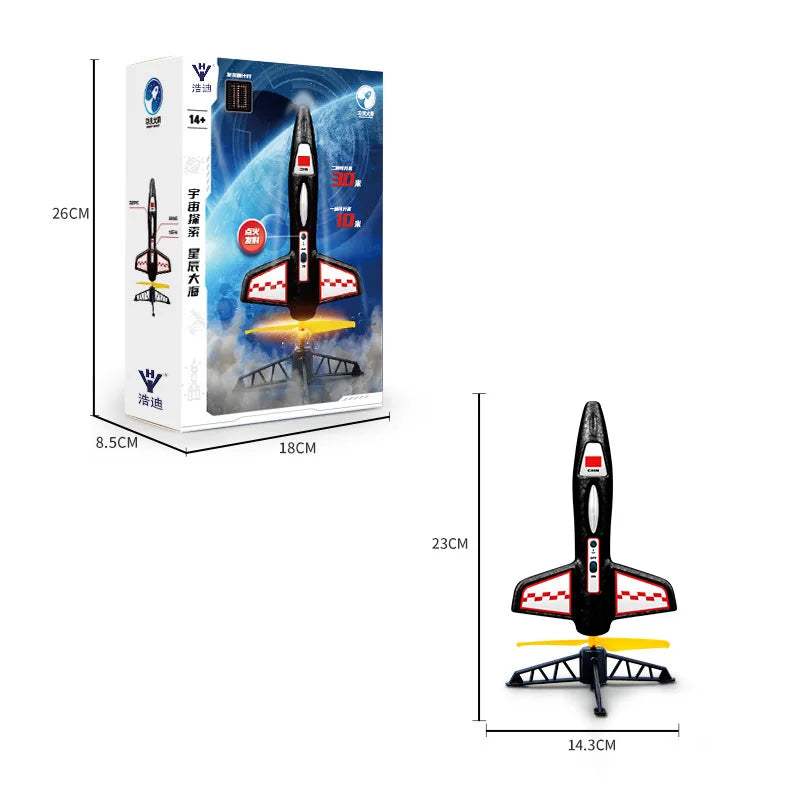 Electric Rocket Launcher Toys New Space Exploration Skyrocket with Parachute Kid Outdoor Toys Children Toys Model Rocket Kit