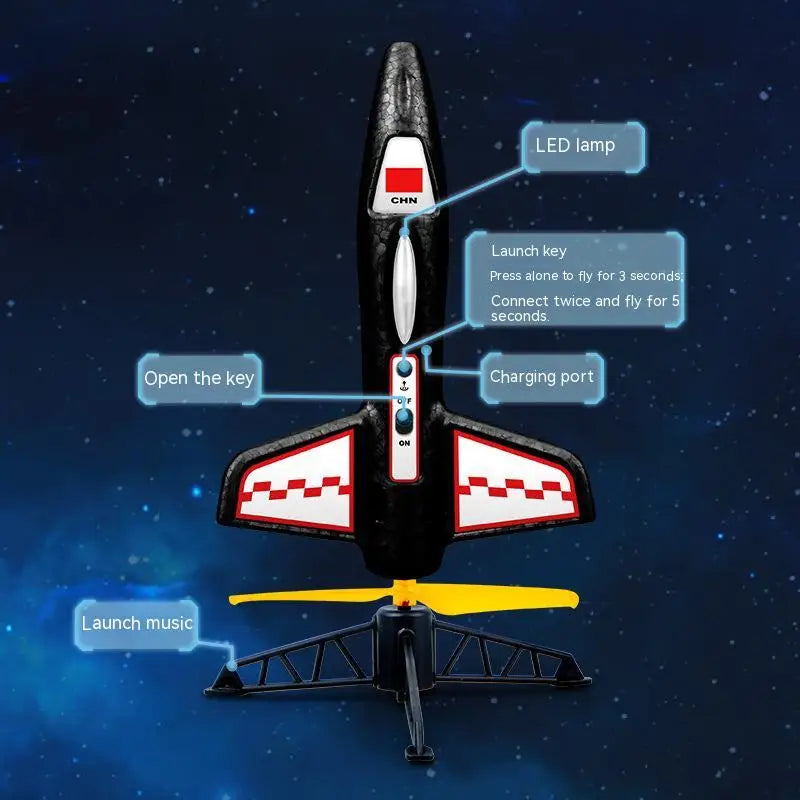 Electric Rocket Launcher Toys New Space Exploration Skyrocket with Parachute Kid Outdoor Toys Children Toys Model Rocket Kit