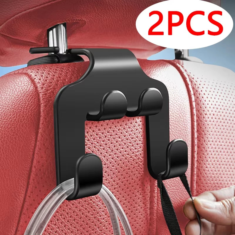 Double Head Phone Hanger 1/2Pcs Multifunctional Car Seat Back Hookheadrest Hanging Bag Storage Hanger Car Interior Accessories
