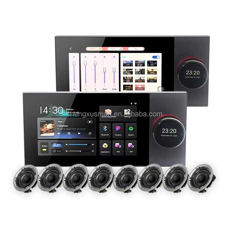 2025 7-Inch Android Control Panel with Multi-Function Touch Screen Amplifier Smart Home Systems Two Independent Partitions