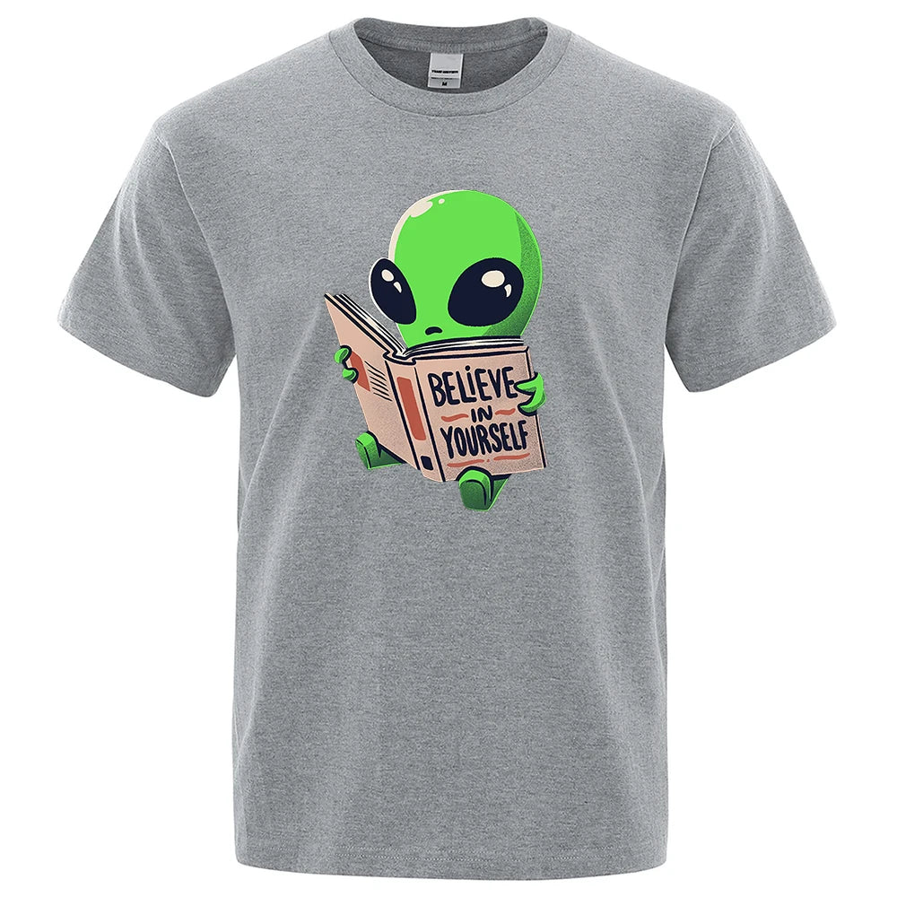 Believe in Yourself Personality Printing Men Tshirt Oversized Cotton T Shirts High Quality Brand Tshirt Street Loose T-Shirt