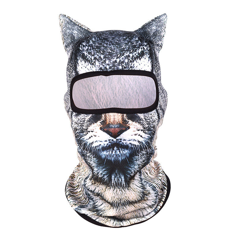 Summer Sun Protection Outdoor Mask 3D Animal Pattern Digital Printing Flower Caps UV Protection Facekini Head Cover