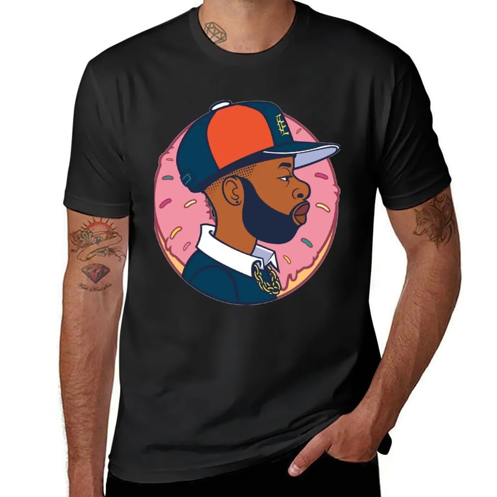 J DILLA Sticker T-Shirt Cute Tops Anime Stuff Oversizeds Men Tshirt