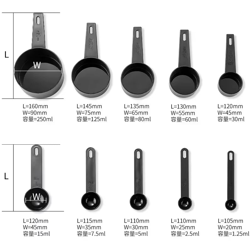 10Pcs/Set Measuring Spoons Cup Home Gadget Multipurpose Cake Flour Food Measuring Spoon Kitchen Cooking Baking Tools Accessories