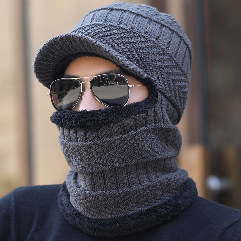 Men's outdoor warm and cold face protection snow cap
