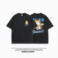 Cat Cartoon Graphic Men Tshirt Casual Baggy Short Sleeve T-Shirt Japanese Style Oversized T Shirt Men'S Clothing