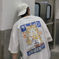 Cat Cartoon Graphic Men Tshirt Casual Baggy Short Sleeve T-Shirt Japanese Style Oversized T Shirt Men'S Clothing