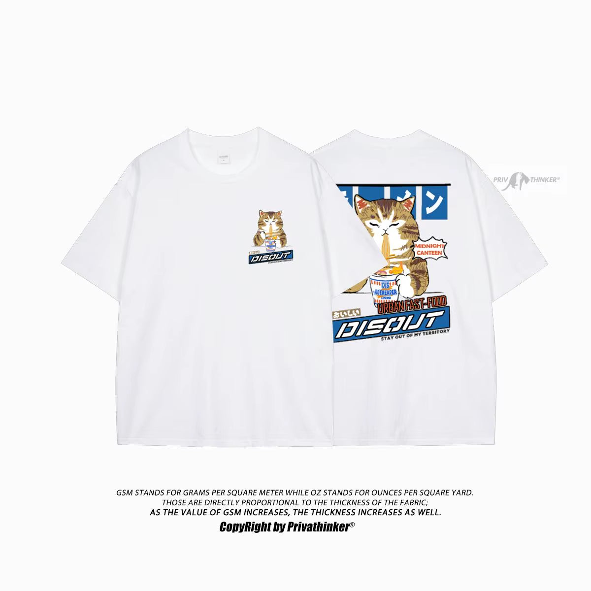 Cat Cartoon Graphic Men Tshirt Casual Baggy Short Sleeve T-Shirt Japanese Style Oversized T Shirt Men'S Clothing