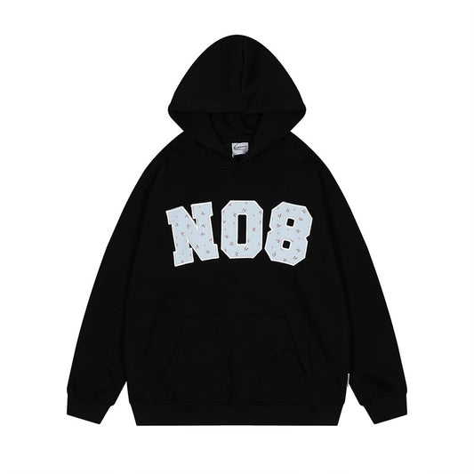 Floral Patch Embroidered Hoodie Men