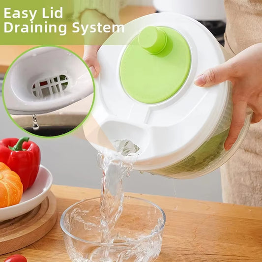 Household Manual Vegetable Dehydrator Large Salad Spinner Fruit Lettuce Drain Basket Dryer Kitchen Washing Tools Home Gadget