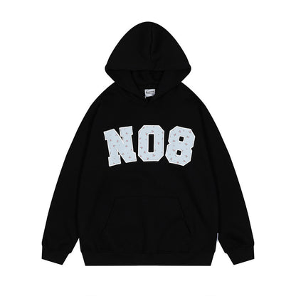 Floral Patch Embroidered Hoodie Men