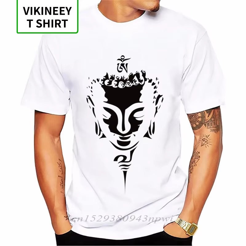 T Shirt Men Summer Short Sleeve Casual Buddha Men Tshirt Comfortable Buddhism Religious Belief T Shirt Homme Tops
