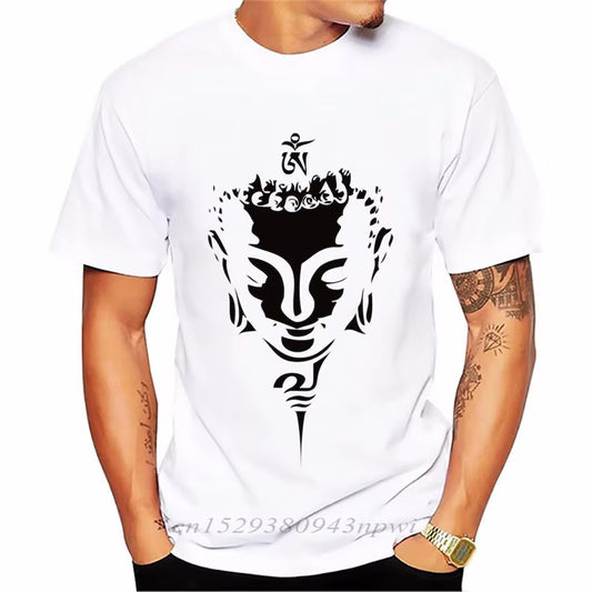 T Shirt Men Summer Short Sleeve Casual Buddha Men Tshirt Comfortable Buddhism Religious Belief T Shirt Homme Tops