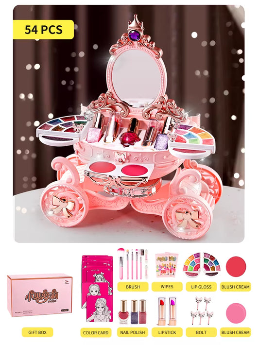 Simulation Cosmetics Set Girl Makeup Toys Baby Pretend Play Nail Polish Lipstick Accessories Doll for Children Toys 3 Years Gift