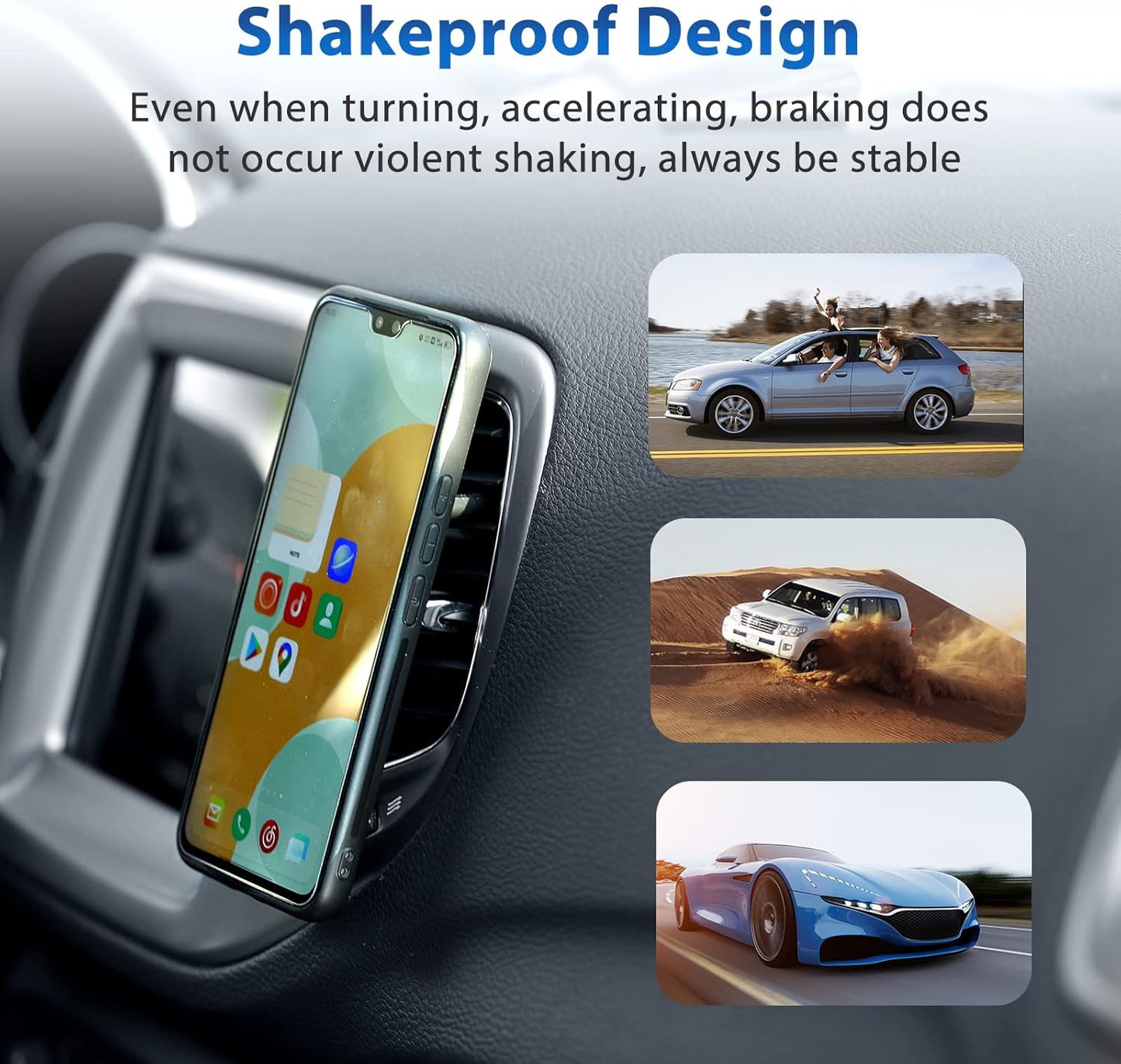 1 Pack Magnetic Phone Car Mount Magnets Hands Free Universal Smart GPS Cell Phone Holder for Iphone Samsung (Silver)
