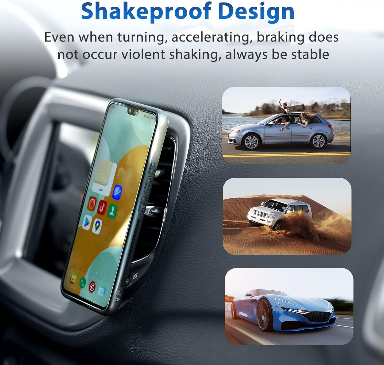 1 Pack Magnetic Phone Car Mount Magnets Hands Free Universal Smart GPS Cell Phone Holder for Iphone Samsung (Silver)