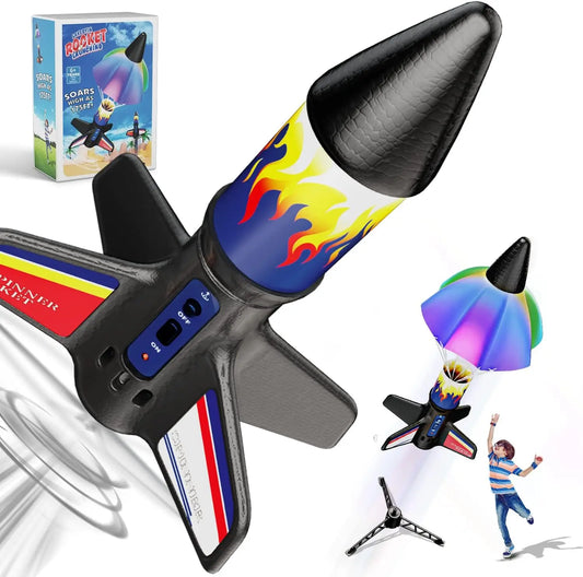 Electric Rocket Launcher Toys New Space Exploration Skyrocket with Parachute Kid Outdoor Toys Children Toys Model Rocket Kit