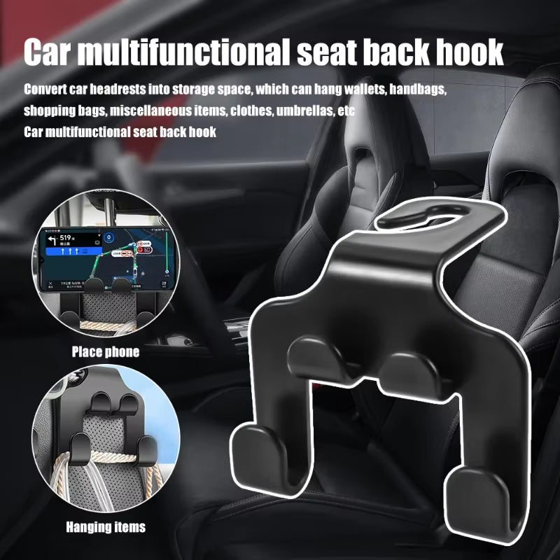 Double Head Phone Hanger 1/2Pcs Multifunctional Car Seat Back Hookheadrest Hanging Bag Storage Hanger Car Interior Accessories