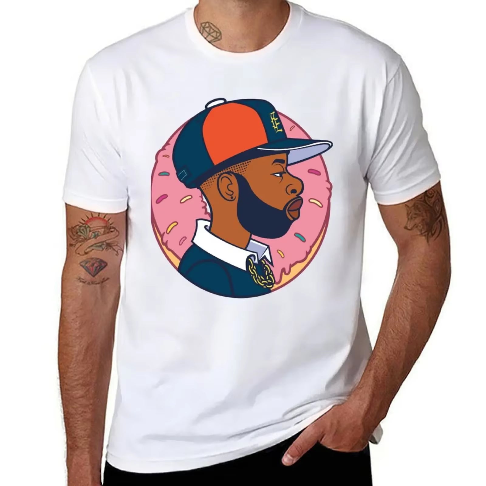 J DILLA Sticker T-Shirt Cute Tops Anime Stuff Oversizeds Men Tshirt