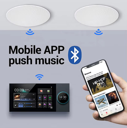 2025 7-Inch Android Control Panel with Multi-Function Touch Screen Amplifier Smart Home Systems Two Independent Partitions