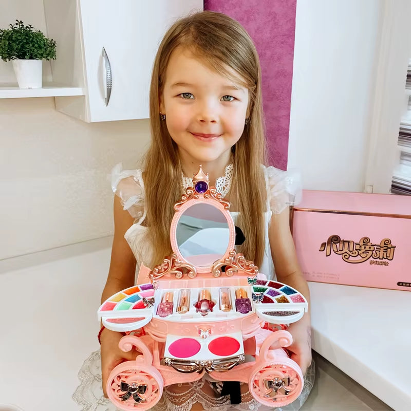 Simulation Cosmetics Set Girl Makeup Toys Baby Pretend Play Nail Polish Lipstick Accessories Doll for Children Toys 3 Years Gift