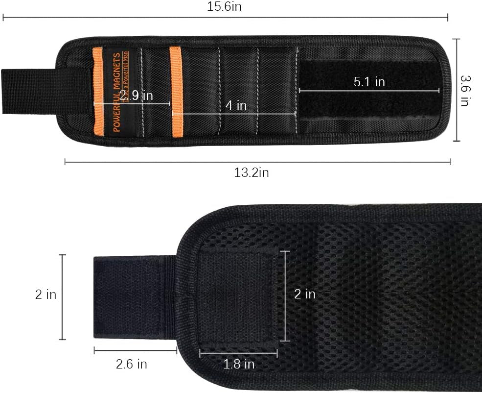 Tools Gifts for Men Magnetic Wristband - Christmas Stocking Stuffers for Mens Gift Ideas 15 Super Strong Magnets Dad Women Birthday Cool Gadgets Wrist Tool Belt Holder for Holding Screw Nail Drill Bit