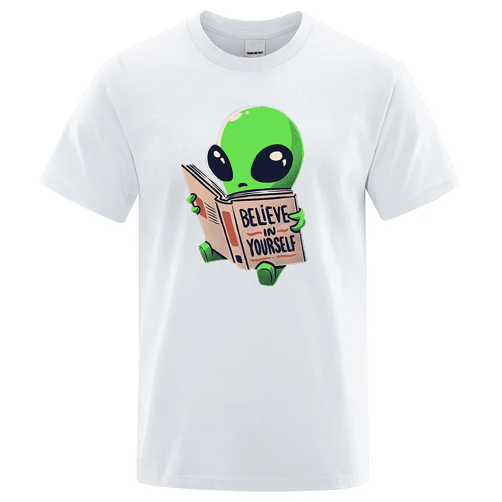 Believe in Yourself Personality Printing Men Tshirt Oversized Cotton T Shirts High Quality Brand Tshirt Street Loose T-Shirt