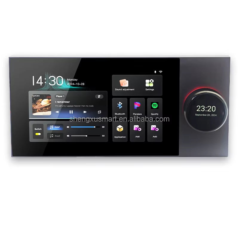 2025 7-Inch Android Control Panel with Multi-Function Touch Screen Amplifier Smart Home Systems Two Independent Partitions