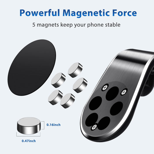 1 Pack Magnetic Phone Car Mount Magnets Hands Free Universal Smart GPS Cell Phone Holder for Iphone Samsung (Silver)