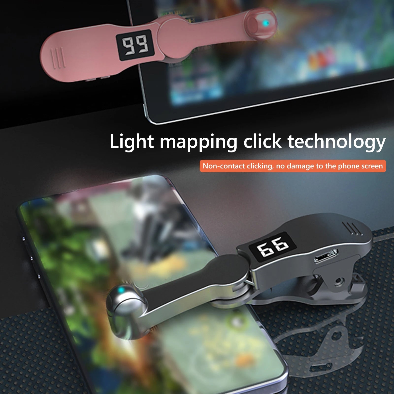 Digital Auto Screen Clicker Automatic Phone Screen Tapper 108 Gears USB Simulation Finger Continuous Click for Smart Phone Apps
