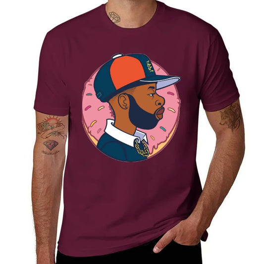 J DILLA Sticker T-Shirt Cute Tops Anime Stuff Oversizeds Men Tshirt