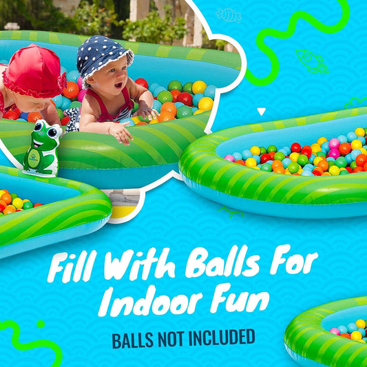3 in 1 Inflatable Sprinkler Pool for Kids, Baby Pool, Kiddie Pool, Toddlers Wading Swimming Water Outdoor Toys Babies Boys Girls Small (Small and Large Size)