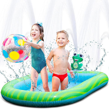 3 in 1 Inflatable Sprinkler Pool for Kids, Baby Pool, Kiddie Pool, Toddlers Wading Swimming Water Outdoor Toys Babies Boys Girls Small (Small and Large Size)
