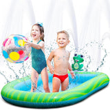 3 in 1 Inflatable Sprinkler Pool for Kids, Baby Pool, Kiddie Pool, Toddlers Wading Swimming Water Outdoor Toys Babies Boys Girls Small (Small and Large Size)