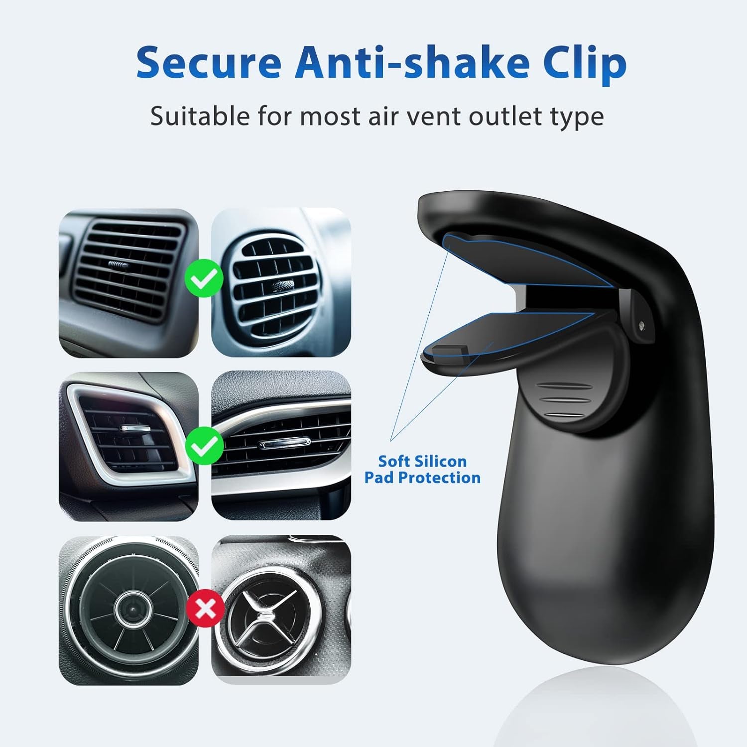 1 Pack Magnetic Phone Car Mount Magnets Hands Free Universal Smart GPS Cell Phone Holder for Iphone Samsung (Silver)