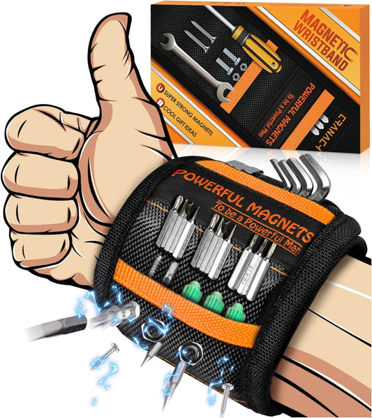 Tools Gifts for Men Magnetic Wristband - Christmas Stocking Stuffers for Mens Gift Ideas 15 Super Strong Magnets Dad Women Birthday Cool Gadgets Wrist Tool Belt Holder for Holding Screw Nail Drill Bit